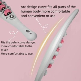 BUCCQTR Multi-Functional Roller Ball Massage Stick for Low Back Meridian Unblocking Trapezius Muscle Massage Shoulder and Neck Kneading Abdomen, Massage Scraping Plasticity Whole Body General Purpose