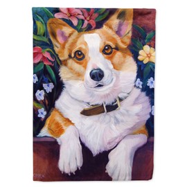 Caroline's Treasures 7362CHF Can I Help You Corgi House Flag Large Porch Sleeve Pole Decorative Outside Yard Banner Artwork Wall Hanging, Polyester, House Size, Multicolor