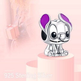 MITSOKU Cute stitch Charm Set Heart Friends Dangle Pendants Beads for Women Bracelets Necklaces 925 Sterling Silver Charms Jewelry Gift