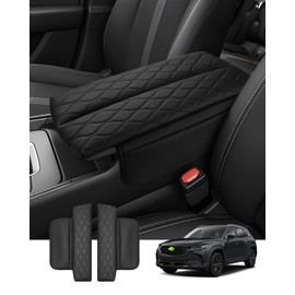 Autorder Center Console Cover for 2023-2025 2026 Mazda CX-50 CX50 Accessories Armrest Cover Leather Armrest Cushion Anti-Scratch Protector with Pockets