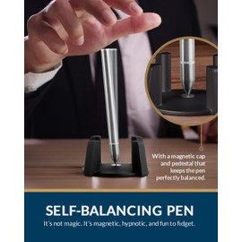novium Hoverpen - Luxury Pen for Men & Women, Vertically Standing Executive Ballpoint Pen with Top Grade Free-Flowing Ink & Refill, Unique Gifts for Men, Cool Desk Decorations, Office Decor for Men