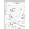 New England Ski Resorts Map 18x24 Poster (White & Gray)