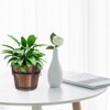 Happyyami Wooden Round Barrel Planter Retro Style Flat Mouth Flower