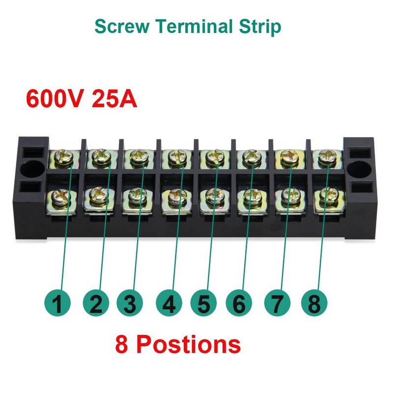 MILAPEAK 8pcs (4 Sets) 8 Positions Dual Row 600V 25A