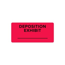 Red Exhibit Stickers - Deposition Exhibit Labels - Red 2x1 Labels
