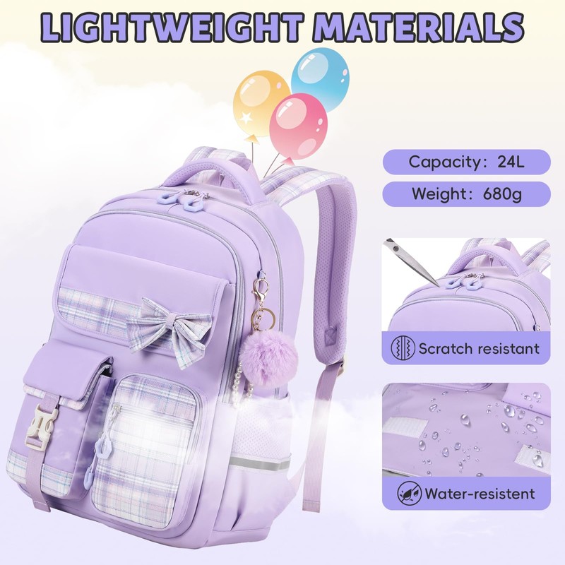 Tanou School Backpack Girls Children's Backpack Waterproof Backpack Teenager Daypack