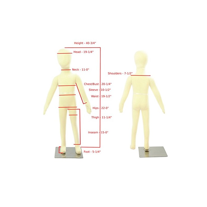 Abstract Standing Unisex Child Mannequin + Base (R-06) (2 in