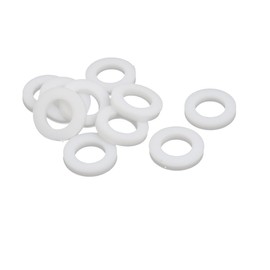Sourcingmap 18mmx10mmx3mm PTFE Flat Washer Flange Gasket White 10pcs