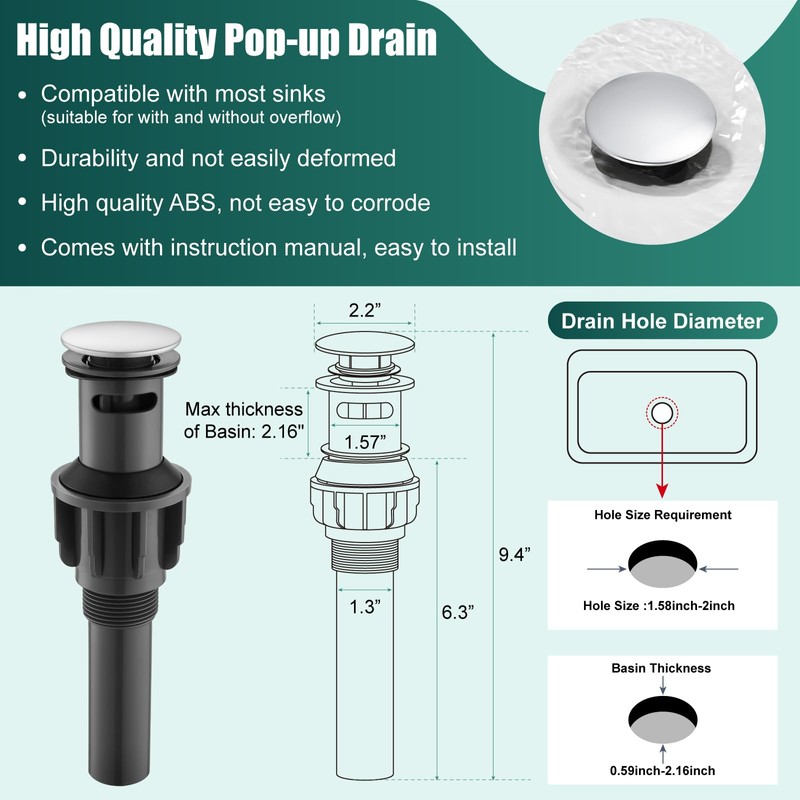 Heyalan Vessel Sink Faucet Tall Bathroom Faucet Single Handle 1