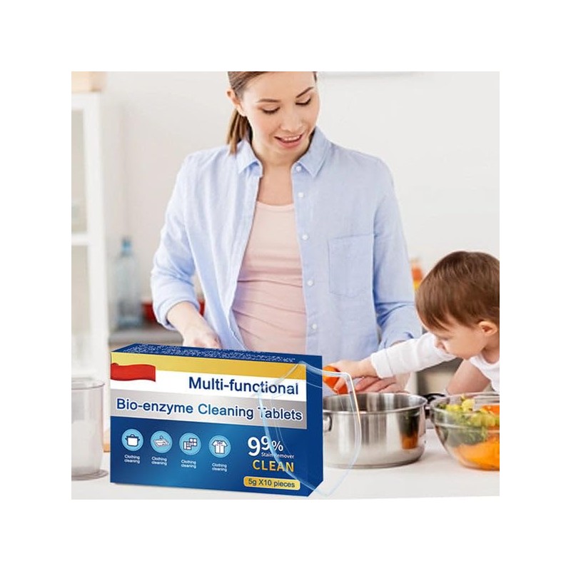 Aultink Multifunctional Bio-Enzyme Cleaning Tablets, 6Boxes/60pcs Multi-Enzyme Cleaning Power, Multi-Functional