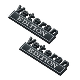 EmbRoom 2PCS Veteran Edition Car Decal Emblem 3D Letters Badge Truck Adhesive Conservative Stickers, Funny Decals Adhesive Letters Fit for Vehicle, Truck, SUV, Door Decoration (Black White)