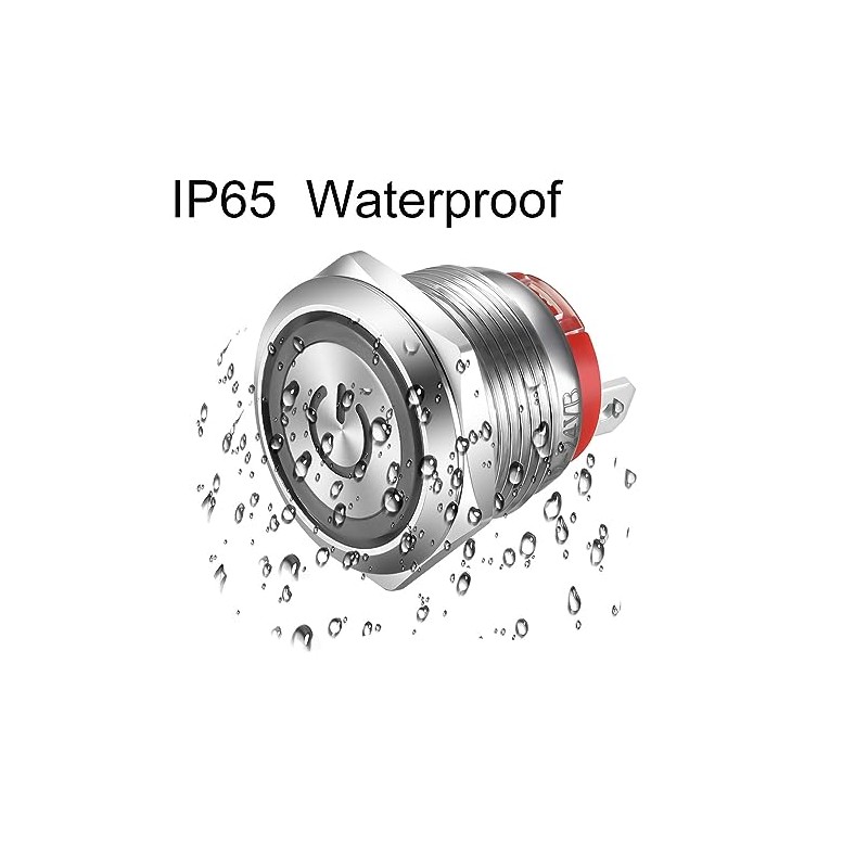 Gebildet Gebildet 19mm 20A/12-24V Blue LED Latching Stainless Steel Push