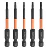 QUARKZMAN 5 Stück T10 Torx-Schraubendreher-Bit 2,56" (65mm) lang 1/4" Sechskantschaft