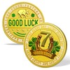 deDecoml Good Luck Challenge Coin with Horseshoe and Four Leaves