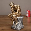 Thinker Statue Retro Style Energetic Lines Stable Nonslip Durable Resin
