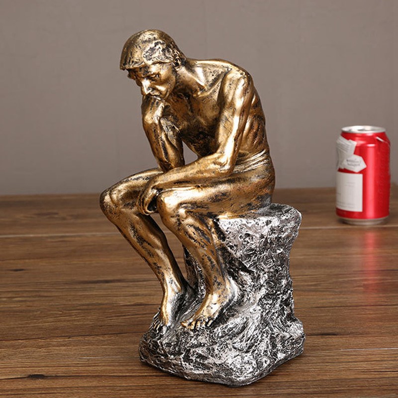 Thinker Statue Retro Style Energetic Lines Stable Nonslip Durable Resin