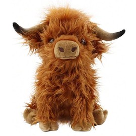 Highland Cow Plush Toy, Soft Cuddly Gift Simulation Cow Stuffed Toy, Cuddly Stuffed Animal Cow Fluffy Toy, Home Decoration, Cute Cow Design Comfort Soft Stuffed Animals, Huggable Stuffed Animal