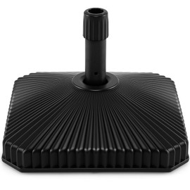 Giantex Fillable Umbrella Base - 44 lbs HDPE Patio Umbrella Stand, Water or Sand Filled, Shell Texture, 3 Hole Rings, Portable Pole Holder for Outdoor Poolside Deck Garden Beach, Square