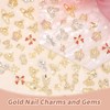 Gold Nail Charms, Crown Star Bow Butterfly Planet Dollar Sign