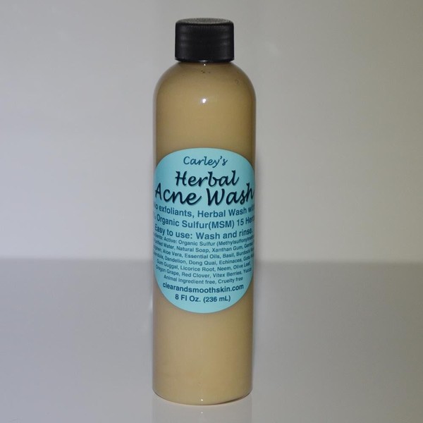 Herbal Acne Wash with Organic Sulfur: Gentle skin wash no exfoliants