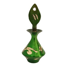 Sharvgun Islamic Brass Surmadani Antique Bottle Hand Pot Women Eyeliner Kajal Holder Heart Shape Case Vintage Wedding Party with Surma-2.5 Inch