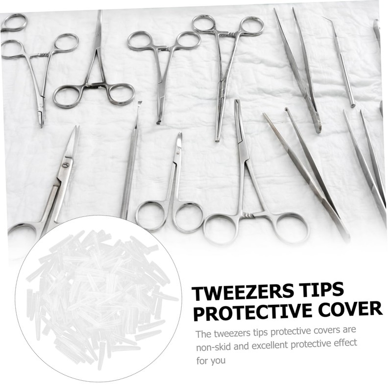 BIUDECO 200Pcs Non Slip Tweezers Tip Protector Covers for Elbow