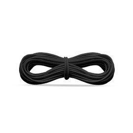 Black & White Elastic Cord / Round Hat Rubber (1mm, 2mm & 3mm) Craft Jewellery Cord Masks, Party Hats (Black, 1mm - 10 Metres)