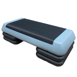 SculPong Aerobic Step Platform Height Adjustable Workout Step 4" - 6" - 8" for Fitness Strength Training with 4 Risers Gray