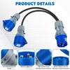 32A Plug to 2 x 16A Sockets, 2 Way Caravan