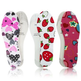 3Pairs Kids Insoles,Shoe Soft Latex Children's Insole,Plantar Childrens Kidsole Boots,Innersoles Comfort Foam Support Kid Inserts,Breathable Running Football Steppers Hiking Sole Inner Pads,for Insert