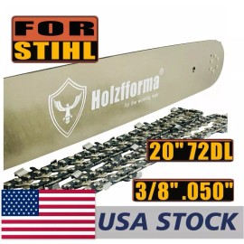 Holzfforma US Holzfforma 20" 3/8" .050 72DL Guide Bar & Saw Chain Combo For Stihl Chainsaws