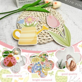 61pcs Spring Bulletin Board Decorations - Hello Spring Classroom Cutouts Letters for Classroom Wall Decor Set Floral Plants Flower Butterfly for School Classroom Party Supplies with Glue Points