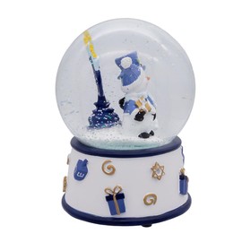 Kurt Adler 100MM Musical Wind-Up Hanukkah Snowman Water Globe