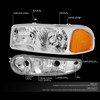 DNA MOTORING HL-OH-DAN994P-CH-AM Chrome Housing Amber Corner Headlights Compatible with