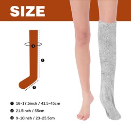Ofoat Teddy Bear Legs Socks, Winter Warm Thigh High Socks, Home Sleeping Knee High Slippers, Long Fluffy Cozy Socks For Women