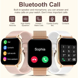 Smart Watch for Women(Dial/Answer Call) Full Touch Screen Smartwatch for Android iOS Phones Waterproof Fitness Tracker with Pedometer Heart Rate Sleep Monitor Digital Watches for Women with 3 Straps