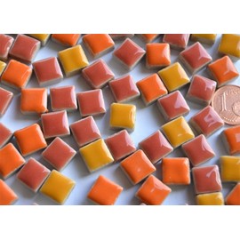 Ceramic Mosaic Stones 1 x 1 cm Shiny Frost-Proof Approx. 100 Pieces Assorted Colours (Sun Mix) 100 g