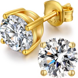 Diamond Studs Mens Earrings Stud CZ Stud Earring Cubic Zirconia Sterling Silver Earring Silver Cubic Zirconia Studs Women Fake Diamond Earrings 4mm