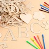 128 Pcs 5 Inch Wooden Letters for Crafts Small Wood