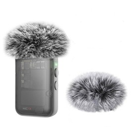 Windscreen for DJI Mic 2 Transmitter Cover/Osmo Pocket 3 Lavalier Microphone Accessories 2 Pack Furry Wind Muff Pop Filter Noise Reduction Foam - Grey