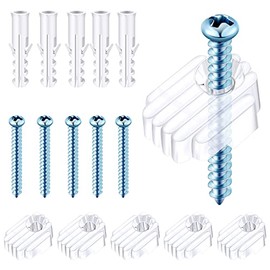 20 Pack Mirror Holder Clips Glass Retainer Clips Kit Mirror Hanging Kit with Screw and for Fixing Mirror Cabinet Door (Basic Style)
