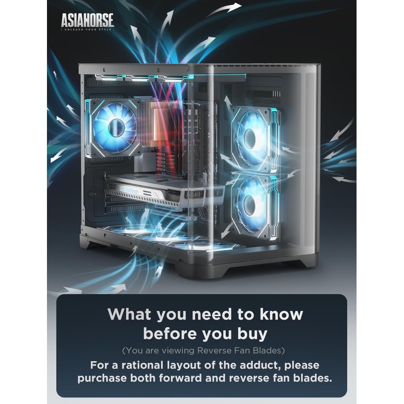 AsiaHorse AMICI-5GT RGB PC Fans, Infinity Mirror ARGB Fans HDB