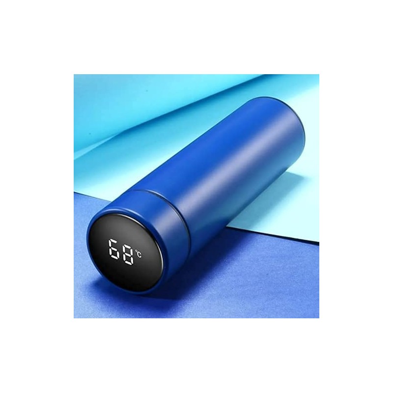 Termo Digital 500ml Inteligente De Acero Inoxidable (Azul)
