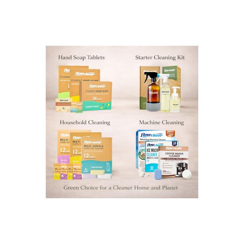 Flowcheer Foaming Hand Soap Refill Tablets, 12 Pack (Makes 12