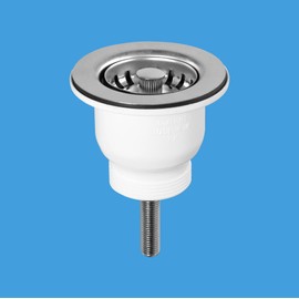 Mcalpine 85mm Chrome Belfast Sink Basket Strainer Waste Kit MBSWSS85-90