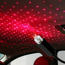 Mini Led Star Projector Night Light, Red Interior Car Lights, Adjustable USB Night Light, Romantic Auto Roof Ceiling Lamp for Bedroom, Ceiling and Party Decoration, Lighting and Ceiling Fans
