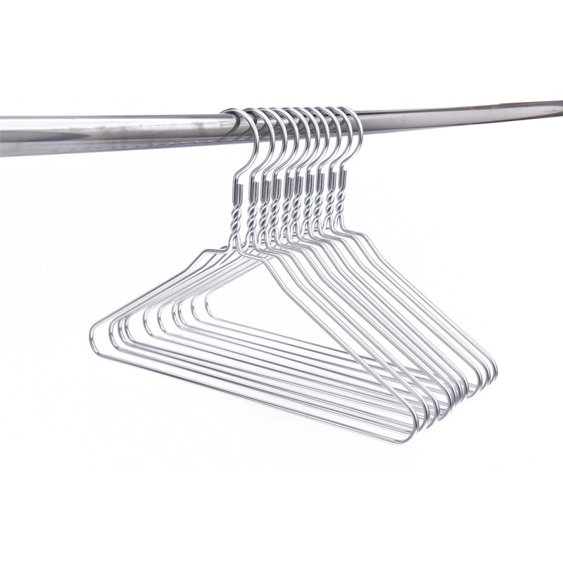 Quality Hangers Silver Aluminum Metal Coat Hangers Heavy Duty Suit