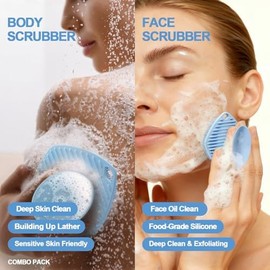 Silicone Face Scrubber, Compact Lightweight Accessory for Travel and Daily Use - ARIOSOX Silicone Body Scrubber Suction