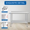 HARDURA Stainless Steel Table with backsplash 24 x 48 Inches