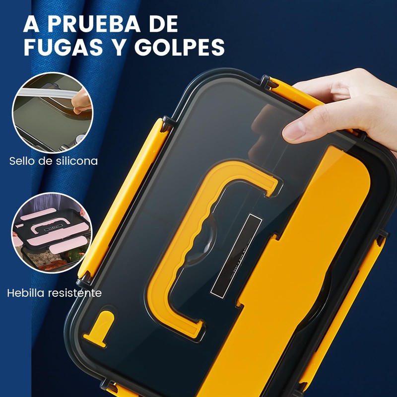 LENGSIDA Caja de Almueo, Fiambreras con 3 Compartimentos, 1500ml, con